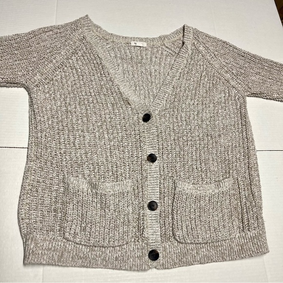 Garage Sweaters - Garage Women's Beige Knit Cardigan Sweater